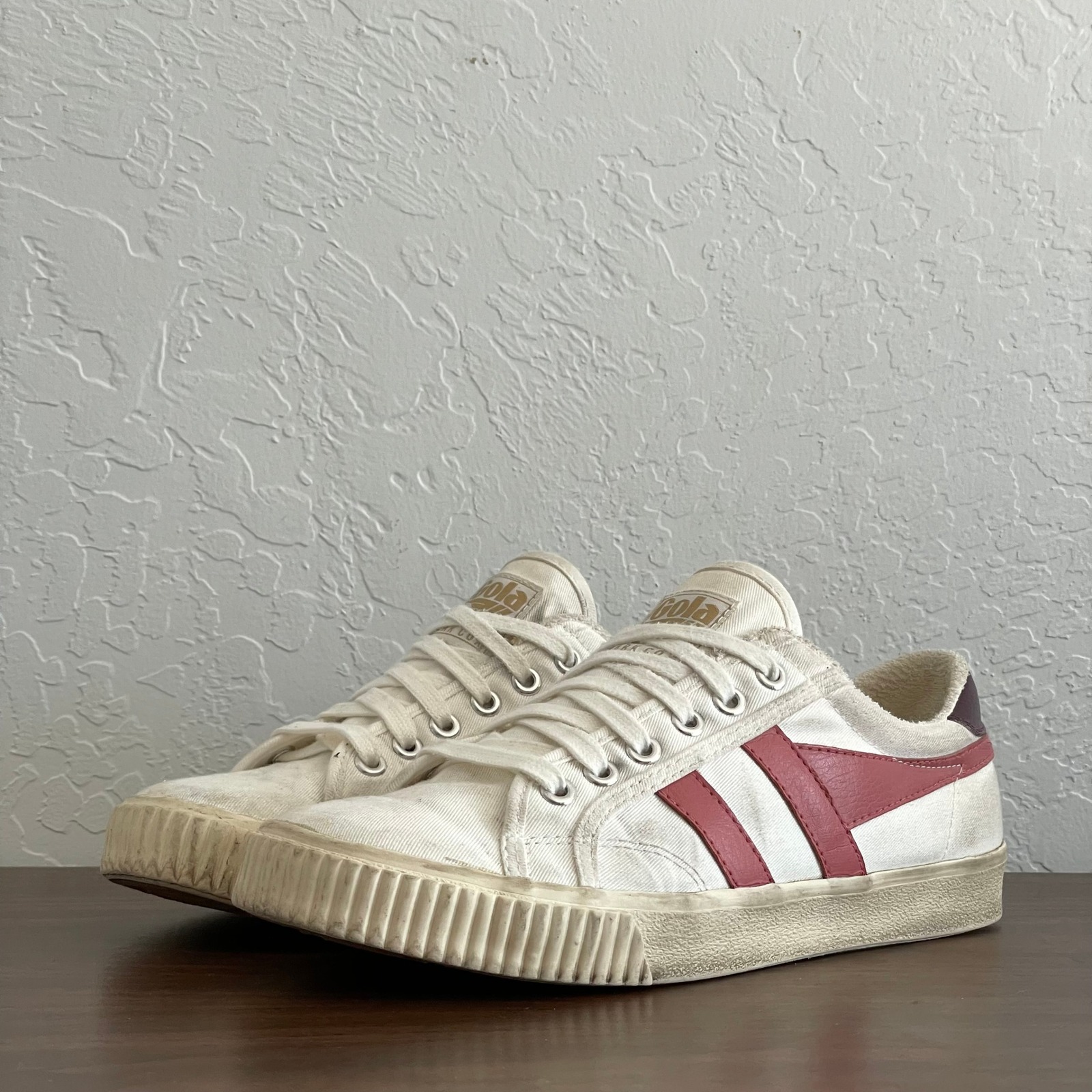 Gola Mark Cox Tennis Shoes Womens 8 White/Pink Canvas Casual Sneakers Preppy — image 2 of 8